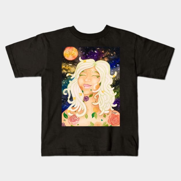 Virgo Astrological Sign Space Portrait Kids T-Shirt by SStormes